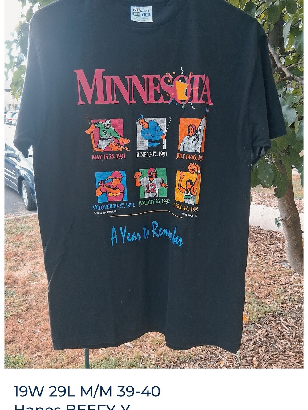 Vintage 1991-1992 Minnesota Sports "A Year to Remember" T-Shirt (Unworn Medium)
